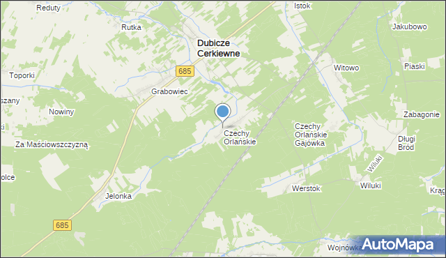 mapa Czechy Orlańskie, Czechy Orlańskie na mapie Targeo